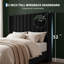 Structure de lit grand format en velours avec tête de lit à oreilles de 52 po de hauteur | Rangement sous le lit, tête de lit haute, style Morden, assemblage simple, dossier rembourré confortable-133287334-133287331