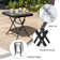 Square Glass Outdoor Folding Side Table