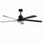 Ventilateur de plafond moderne 65 pouces avec lumières réversibles 6 vitesses Moteur à courant continu silencieux noir-130156603