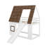 Lit superposé simple en bois avec toit, échelle et toboggan