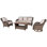 4-piece Outdoor Aluminum Wicker Sofa Set