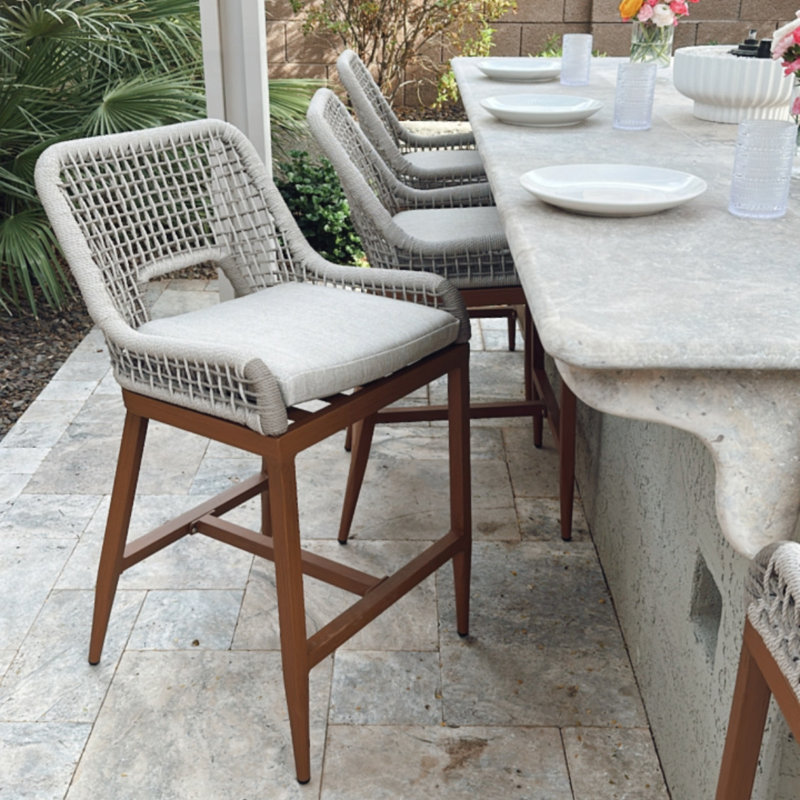 Purple Leaf 24.8" Patio Stool Set Of 4, 39.56" H x 20.67" W x 22.05" D