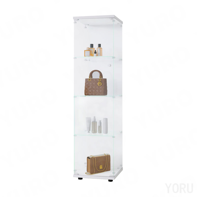Vitrine 64,7 po, 4 tablettes, blanc, Blanc