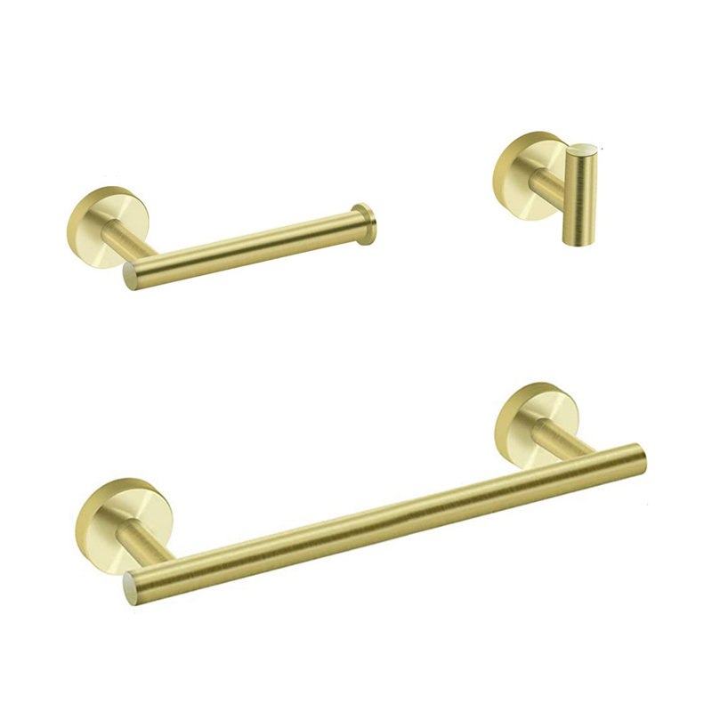 3 - Piece Bathroom Hardware Set, Brushed Gold