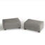 Repose-pieds rembourré rectangulaire en chenille gris, partie modulaire pour canapé modulaire-634684878
