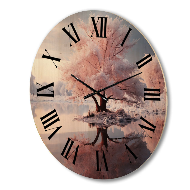 Horloge murale hivernale pêche en hiver, Grand