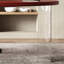 Bureau 2 tiroirs rouge + noir + bois franc incurvé + acier Barenia + acier + acrylique-1954360273-1954360287