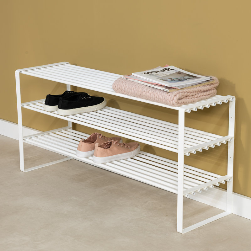 Rex 9 Pair Shoe Rack, White