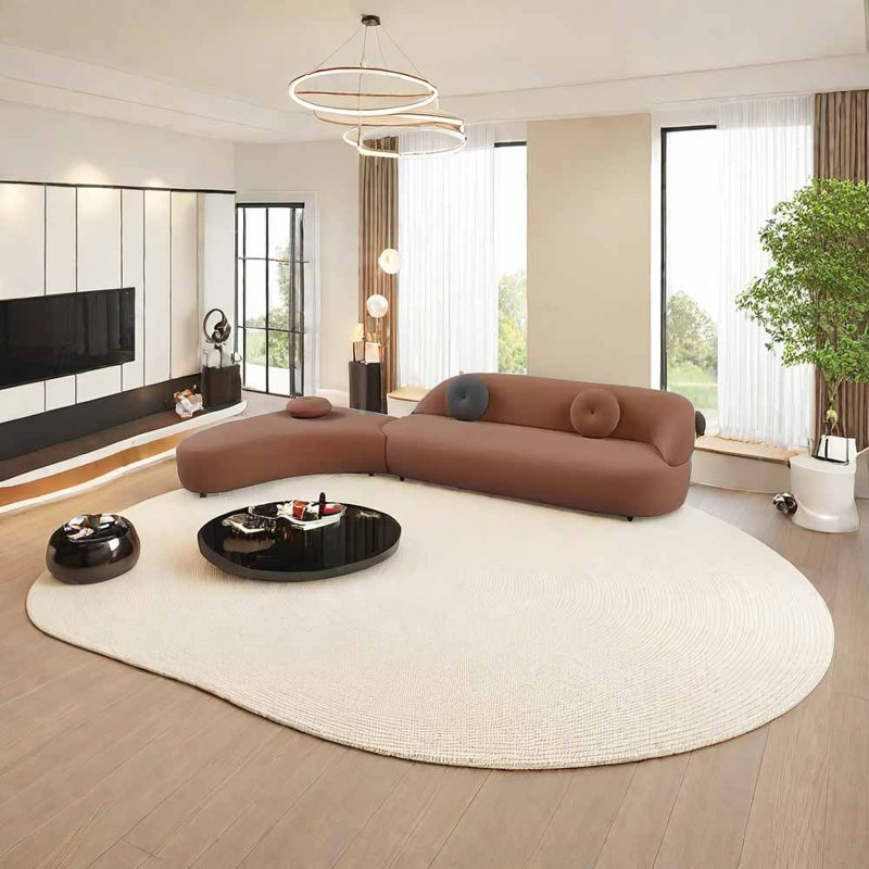 Négociation de canapé d'affaires luxueux et léger, Orange, H 29,53 po x l 125,98 po x P 66,93 po