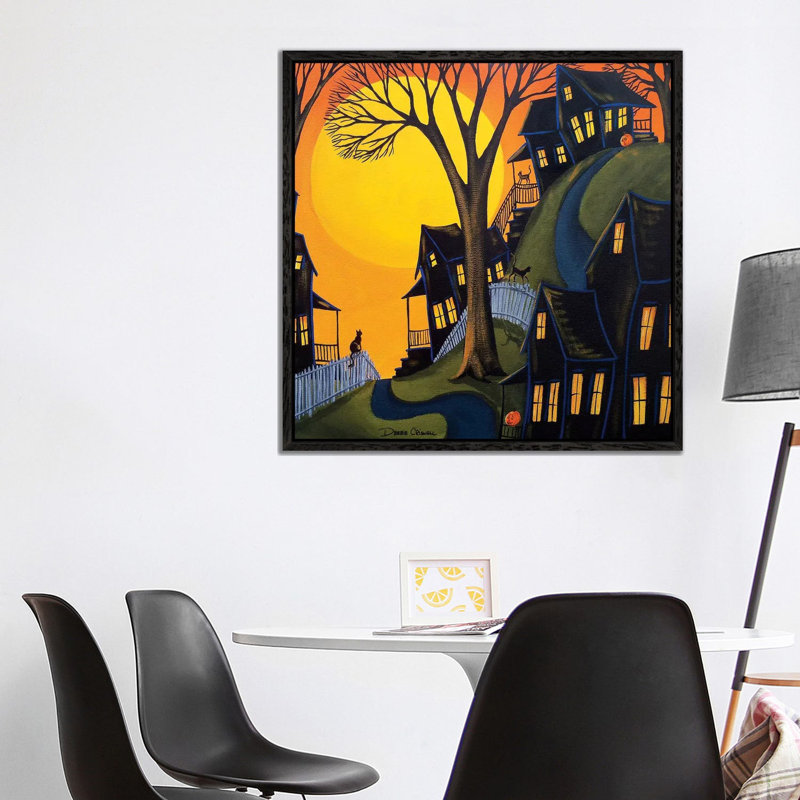 Black Cats Prowl by Debbie Criswell - Painting on Canvas, 93.98 cm H x 93.98 cm W, Black Framed