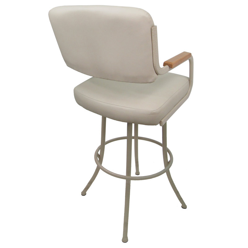 Ivette Swivel Metal Bar Stool - M-114 - Ocean Beige - Beige Natural, Bar Stool (30” Seat Height)