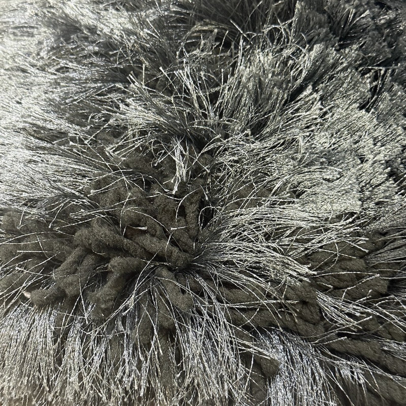 Chandra Rugs Giulia Collection Plush Modern Contemporary Hand-Woven Silver White Grey Shag Polyester Pile Material Handmade Area Rug
