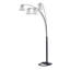 Lampe sur pied Kyle Arch, bras réglables, 4 abat-jour en cristal, noir, or-122359487