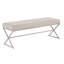 Banc moderne pour hall d'entrée avec siège en chenille taupe rembourré de mousse, structure en fer finition champagne, mesure de profondeur de 16 po avec chenille confortable, ton métallique, largeur de siège de 48 po, capacité de 300 lb