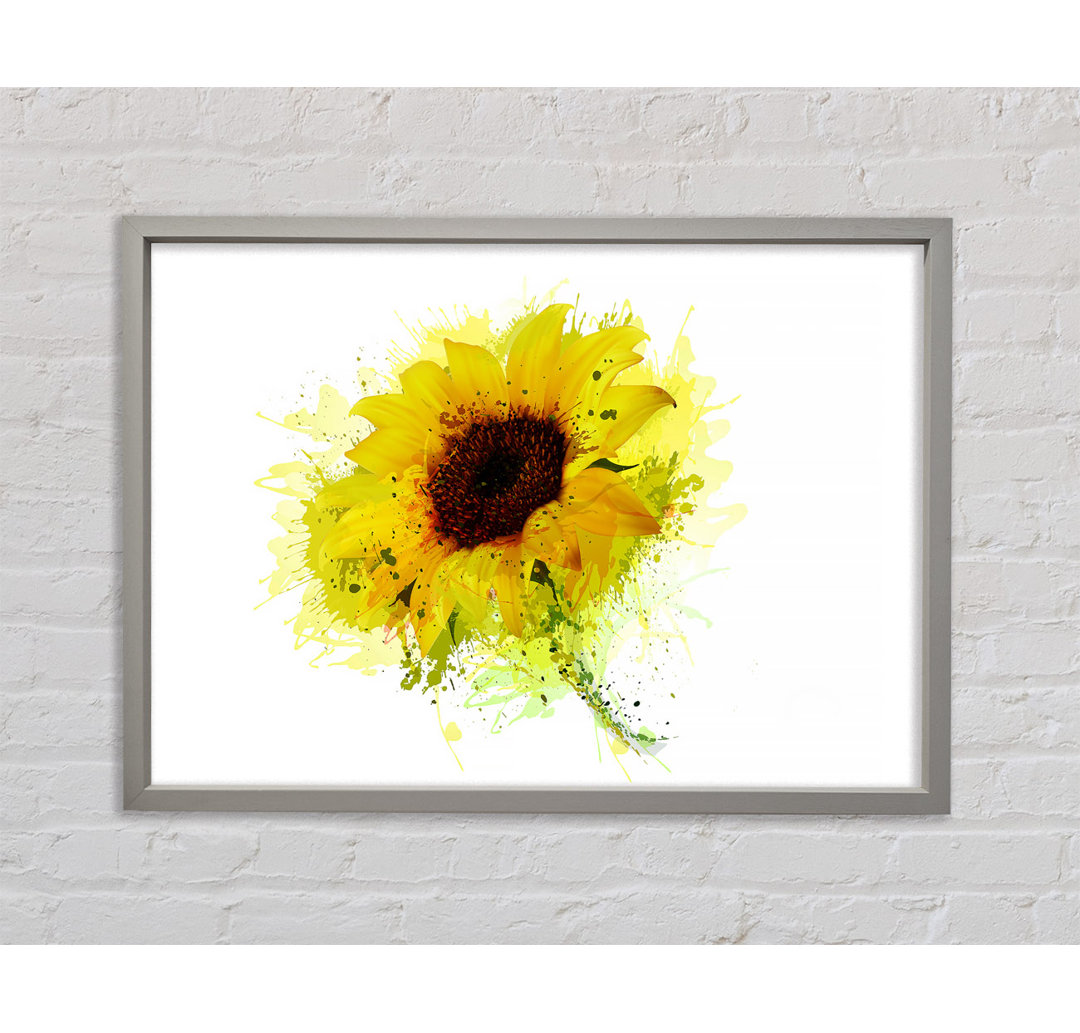 Sonnenblume Splash 1 - Einzelbildrahmen Kunstdrucke auf Leinwand