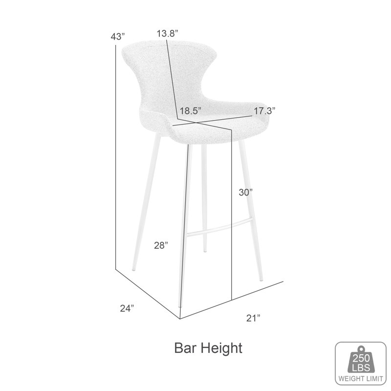 Ensemble de 2 tabourets de bar en métal Linae, Iron Cove, Tabouret de bar (siège d'une hauteur de 30 po)
