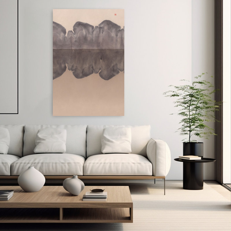 Contemporary Art Abstract Modern Organic Landscape Mountain Wall Art - Wrapped Canvas Print, 152.4 cm H x 101.6 cm W