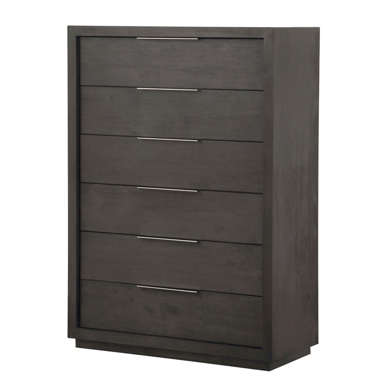 Commode 6 tiroirs Eloise, Gris basalte / robuste