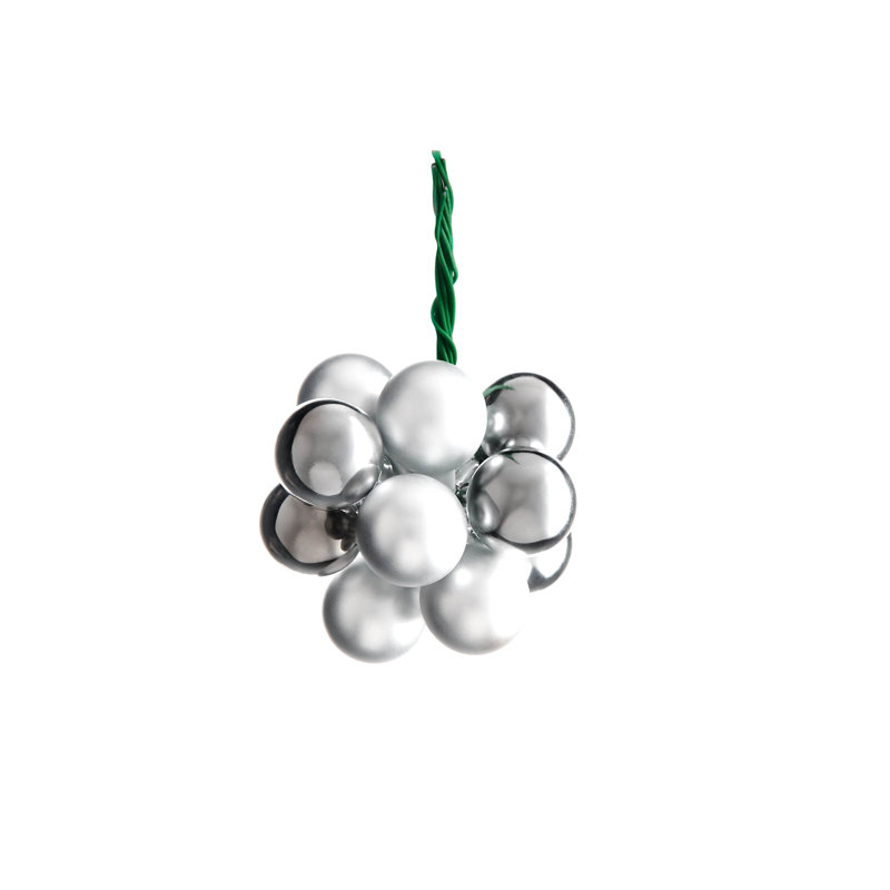 11cm Solid Colour Plastic / Acrylic Bauble, Silver