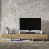 Dessein Minimalist TV Stand for TVs Up to 65" – Modern Media Console with Storage