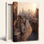 Art mural sur toile, "Vintage Drum Kit and Organ on City Rooftop at Sunset"-133505313
