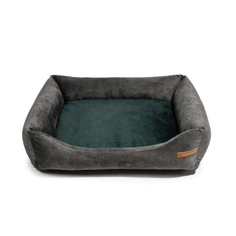Orthopedic Polyester Pet Bed, 20cm H x 85cm W x 105cm D, Khaki/Dark Green