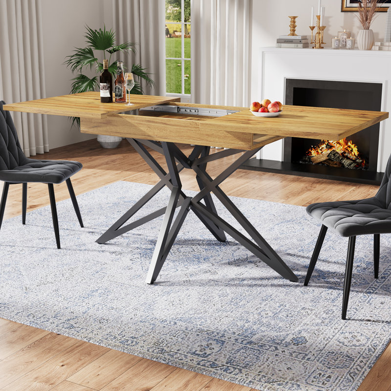Extendable Metal Base Dining Table