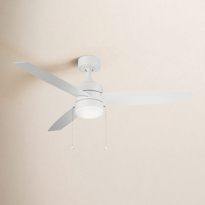 Atlantis 52'' Ceiling Fan with LED Lights, Matte White