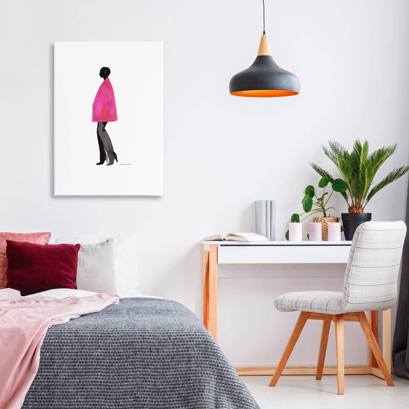 Toile rose fuchsia, conception par Simone Elum, H 24 po x l 16 po