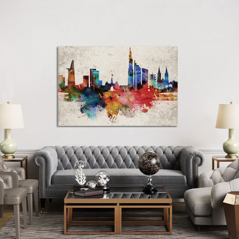 Ho Chi Minh Skyline 1 Piece Wrapped Canvas Painting, 152.5 cm H x 101.5 cm W
