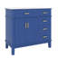Meuble-lavabo de 36 po avec lavabo en céramique, armoire de rangement moderne avec 2 portes à fermeture douce et 4 tiroirs, élégant pour petite pièce, appartement-621605690