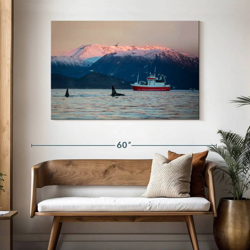 Mehar fjords et orques, H 32 po x l 48 po