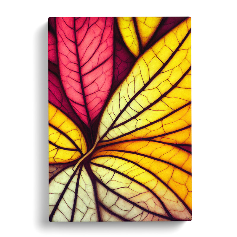 Snazzy Leaves - Wrapped Canvas Print, 50cm H x 35cm W x 3cm D