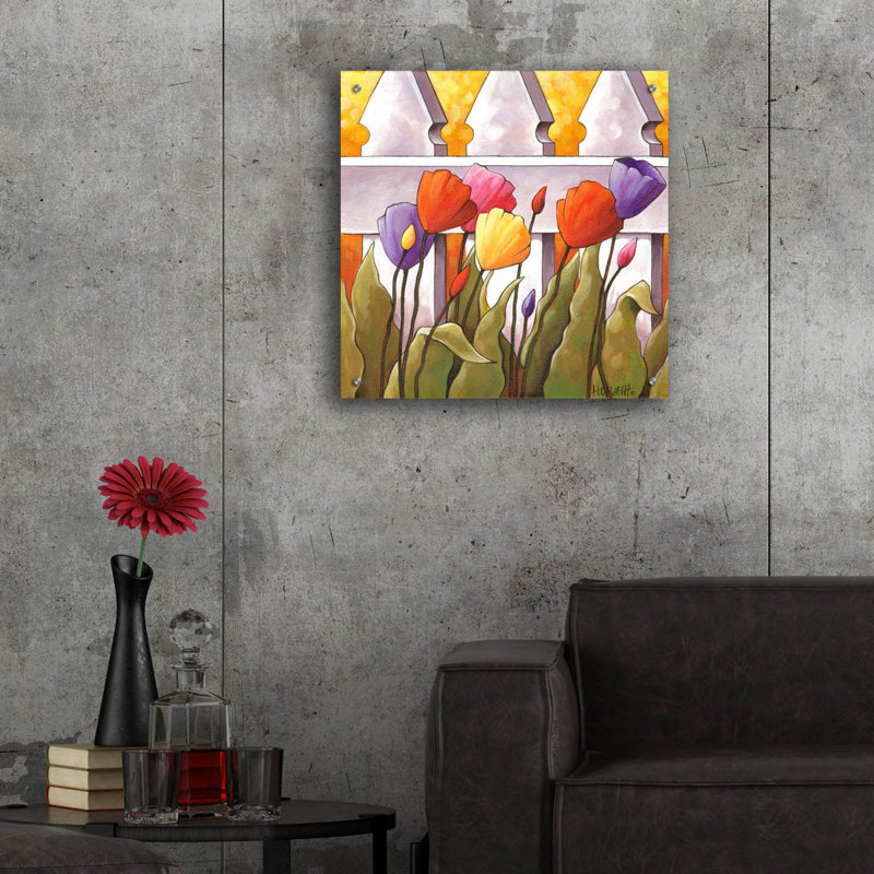 «Flower Fence 1» par Cathy Horvath, H 24 po x l 24 po x P 0,2 po