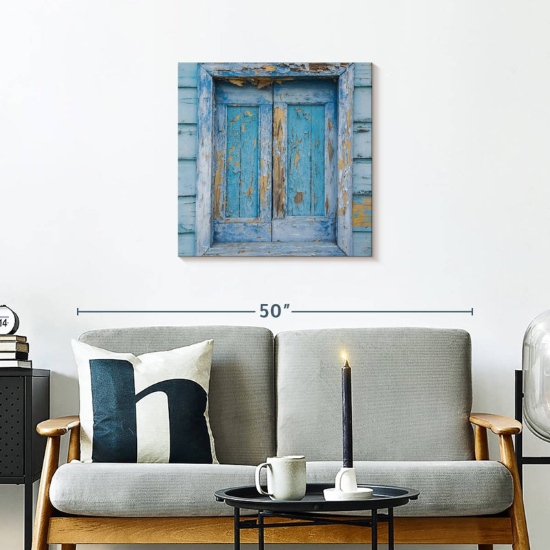 Lilie Blue Rural Window, 24" H x 24" W