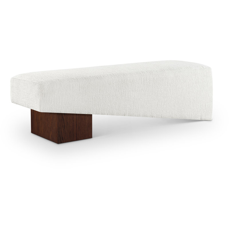 Banc en tissu Alora, Tissu crème en polyester, Brun