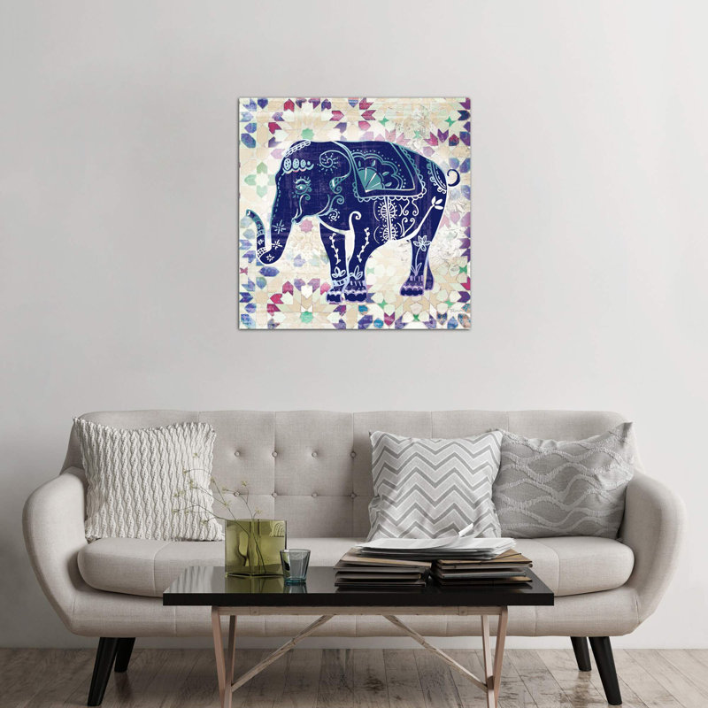 Painted Elephant II by Katrina Craven - Wrapped Canvas Print, 93.98 cm H x 93.98 cm W x 1.91 cm D