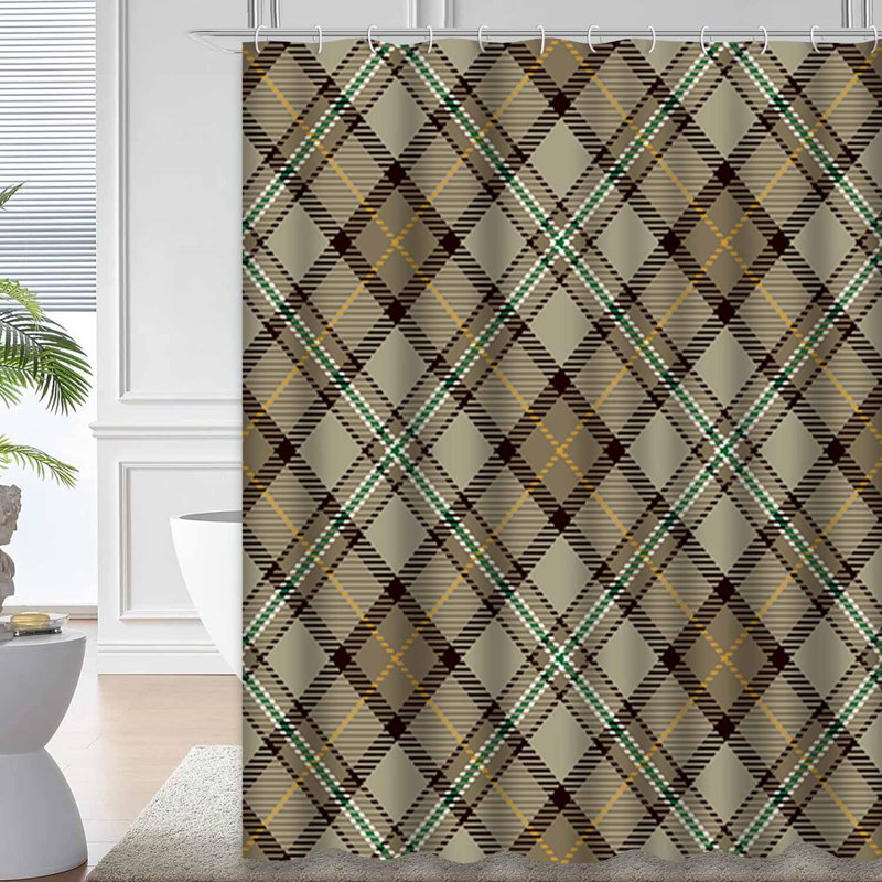Rideau de douche Tartan, L 72 po x l 84 po