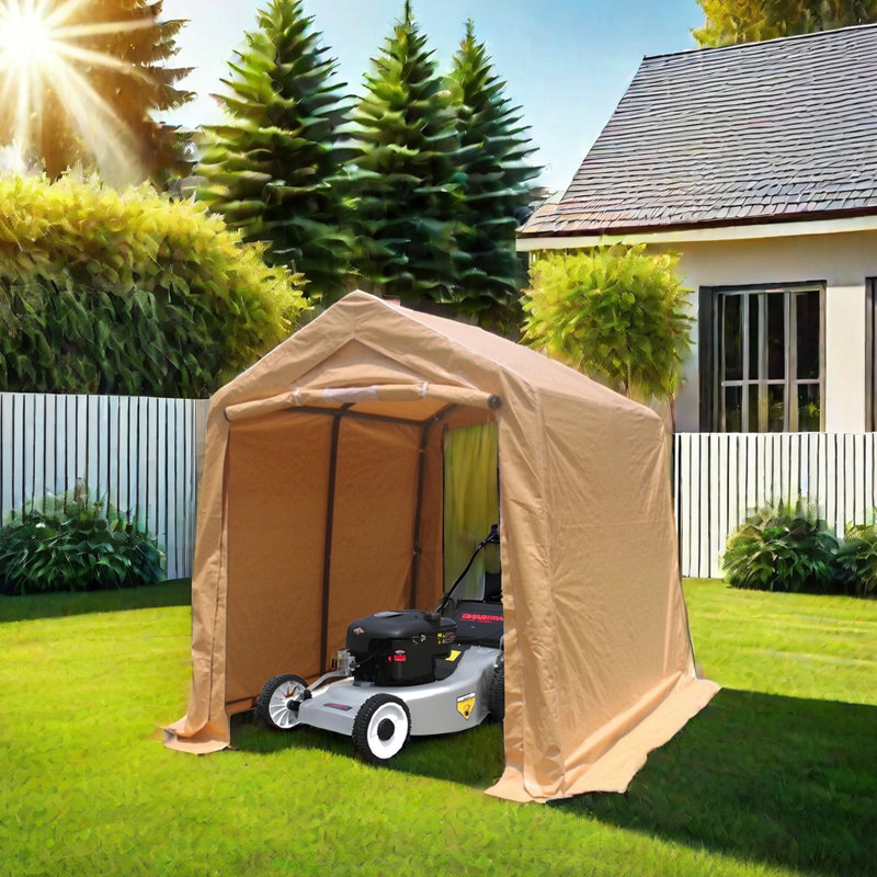 7X12ft Outdoor Garage Storage Shelter Gazebo, Heavy Duty With 2 Doors & Vents, Waterproof Snow For Motorcycle, Garden Machinery Portable Shed Shelter, Rust Proof , Accessories