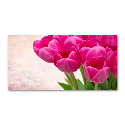 Pink Tulips - Wrapped Canvas Print