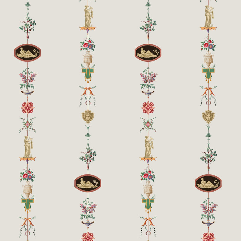 Papier peint NeoClassical Stripe - Ivoire, Ivory, Self-adhesive