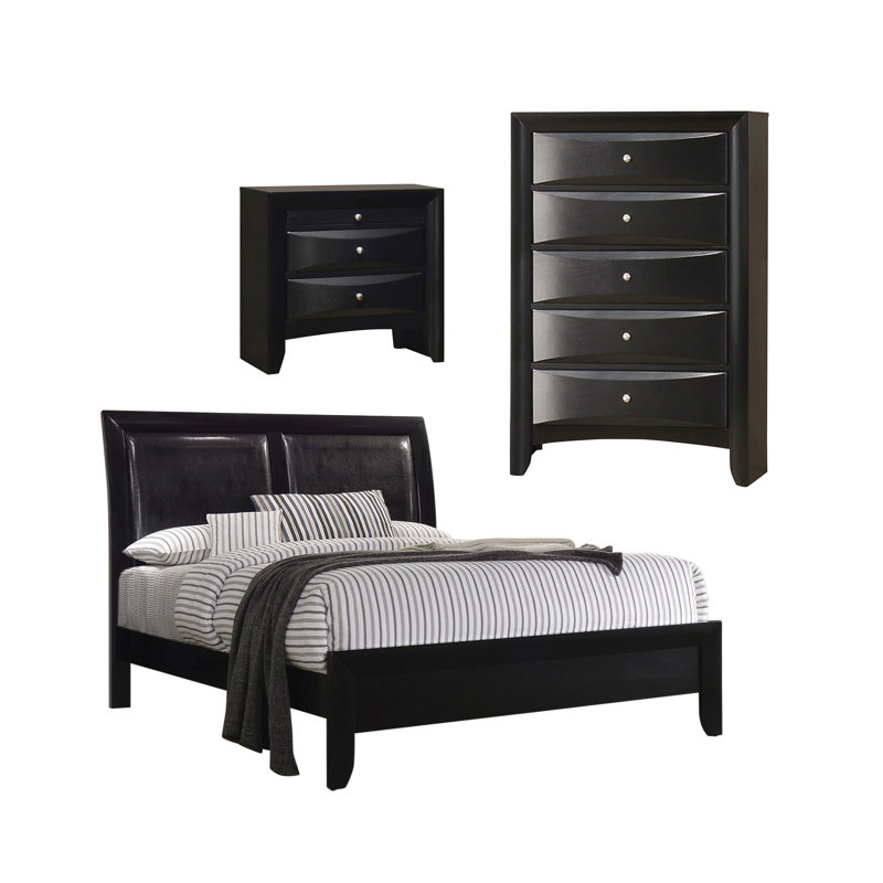 Ensemble de chambre à coucher avec commode 3 pièces Baum, Très grand