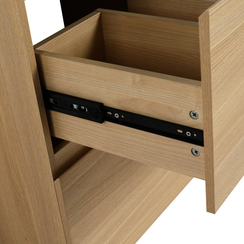 Meuble-lavabo autoportant de 24 po à deux tiroirs en bois d'ingénierie avec élément enchanteur