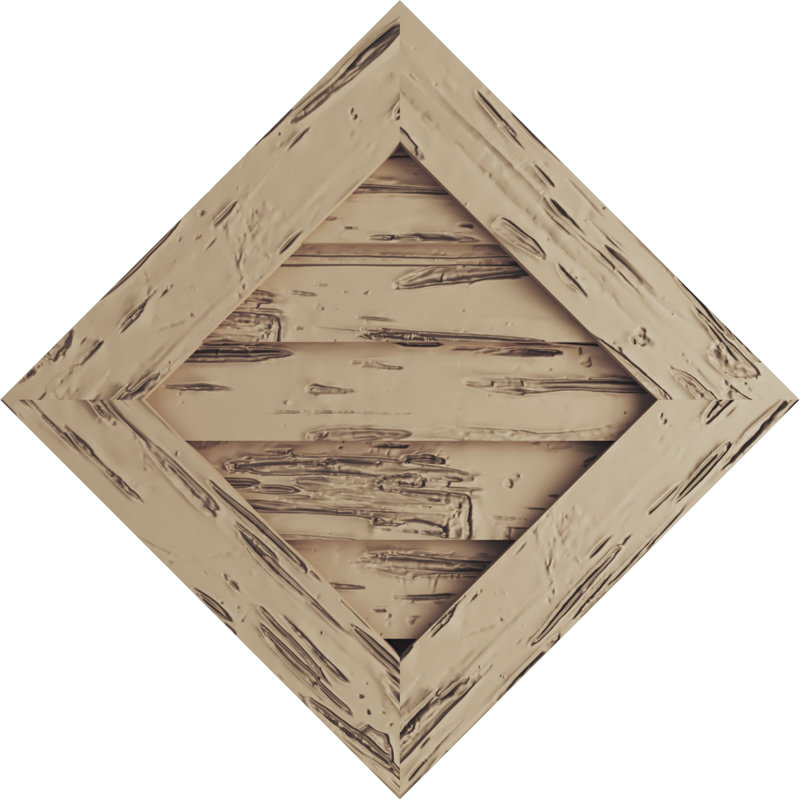 Évent à pignon Timberthane Diamond, H 1 po x l 36 po x L 36 po, Cyprès Pecky