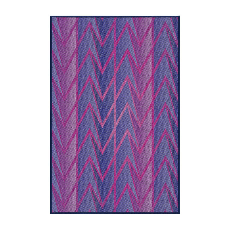 Tapis violet à chevrons Kincade, Rectangle 5 pi x 7 pi
