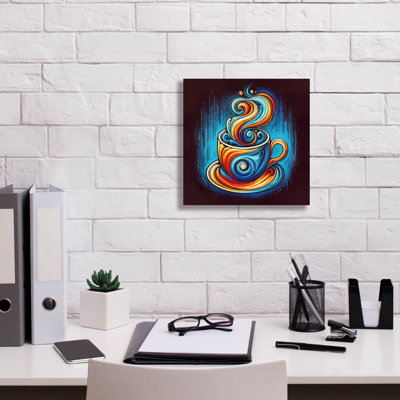  «Coffee Cup Abstract» par Rey Klimt, art mural sur toile, 12 po x 12 po