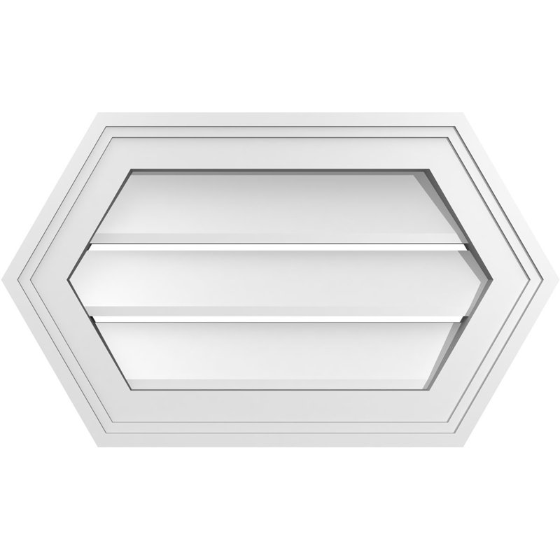 Évent horizontal fonctionnel à pignon en uréthane à surface horizontale Signature, H 12 po x l 20 po x P 1,5 po