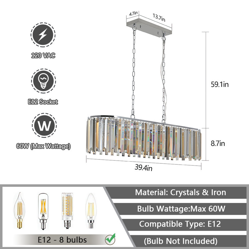 Sein 8 - Light Geometric Chandelier
