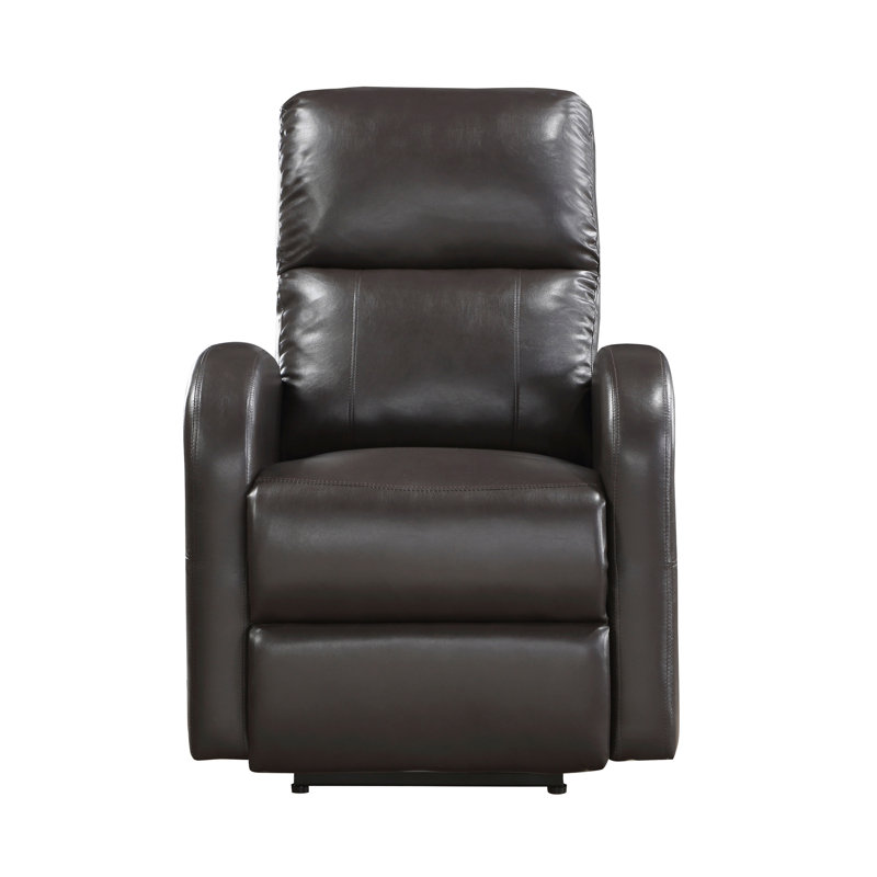 Fauteuil inclinable électrique 1 pièce brun en similicuir recouvert de tissu, Brun