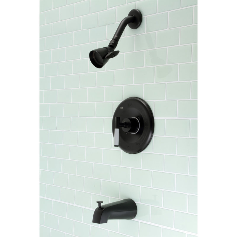 Kingston Brass Kaiser Single-Handle Pressure Balanced Tub and Shower Faucet, Matte Black